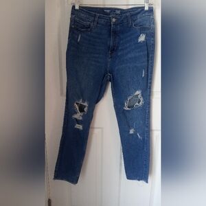 Old Navy Women's Distressed Skinny Jeans - Blue
